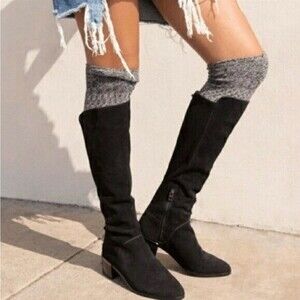 Richer Poorer Reina Ribbed Over The Knee OTK Textured Socks Heather Grey